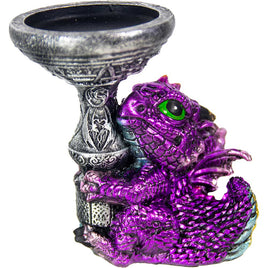 Polyresin T-Light Holder Baby Dragon - Purple