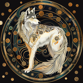 100 percent Shy Wolf Donation, Wolf Wall Hanging