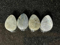 PAIR Tear Drop Labradorite Natural Stone Double Flare Plugs Organic Gauges
