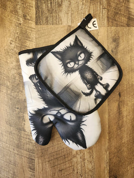 Catitude Oven Mitt and Pot Holder