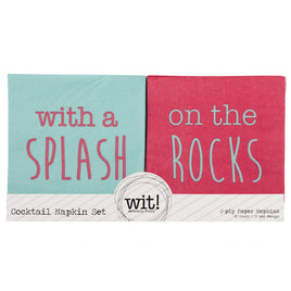 Cocktail Napkin With a Splash-On the Rocks