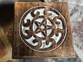 Wooden Pentacle Altar Table