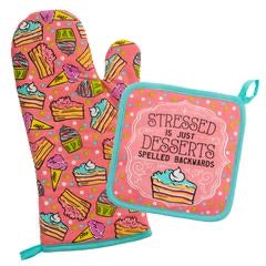 Stressed is Desserts Spelled Backwards Oven MIT & Pot Holder