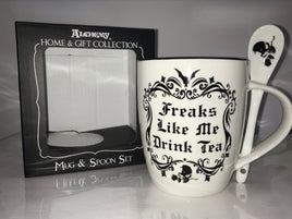 “Freaks Like Me Drink Tea” Mug & Spoon Set