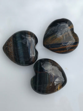 Golden Tiger Eye Puffy Heart