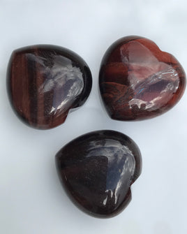Red Tiger Eye Puffy Heart