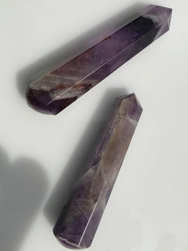Black Amethyst Faceted Wand